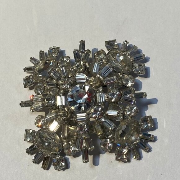 Vintage Oversize Rhinestone Brooch - Picture 2 of 11
